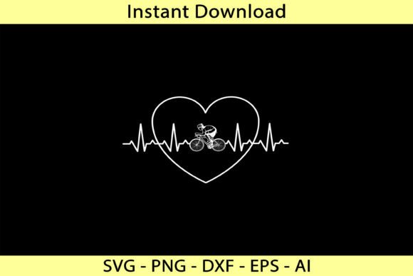 Love Heartbeat Cycling Graphics for T-Shirt Designs
