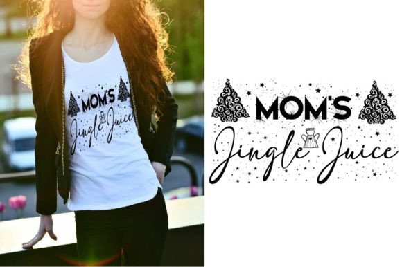 Mom's Jingle Juice Retro T-Shirt Design