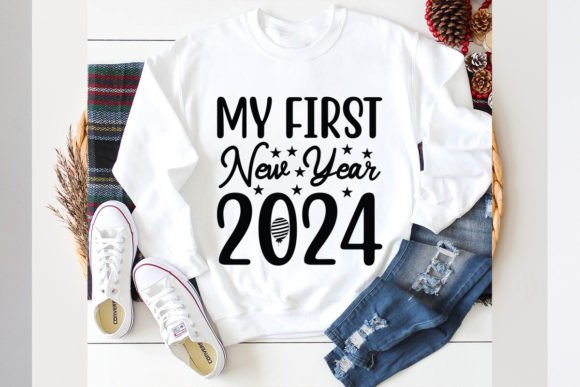 My First New Year 2024 Graphics & T-Shirt Designs