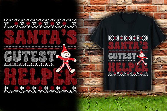 Santa’s Cutest Helper T-Shirt Design