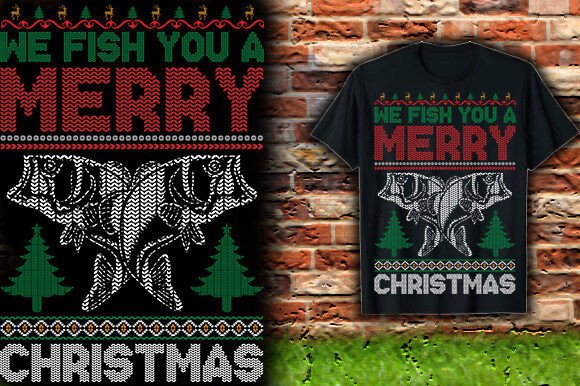 WE FISH YOU a MERRY CHRISTMAS TSHIRT