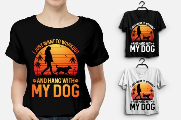 Workout with My Dog T-Shirt Design Graphics